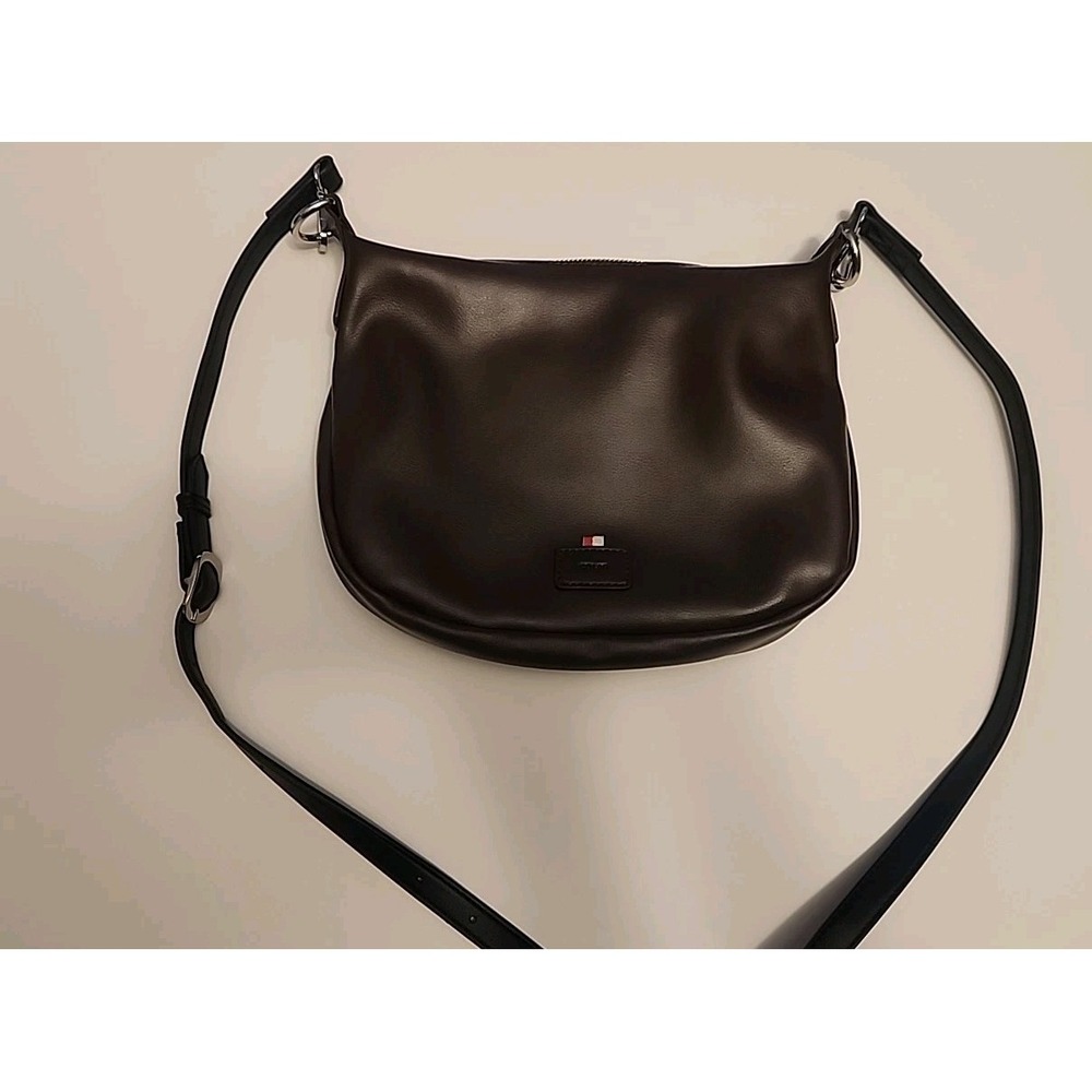 Colab Dark Brown Recycled Vegan Leather Crossbody Bag Minimalist Shoulder Bag
